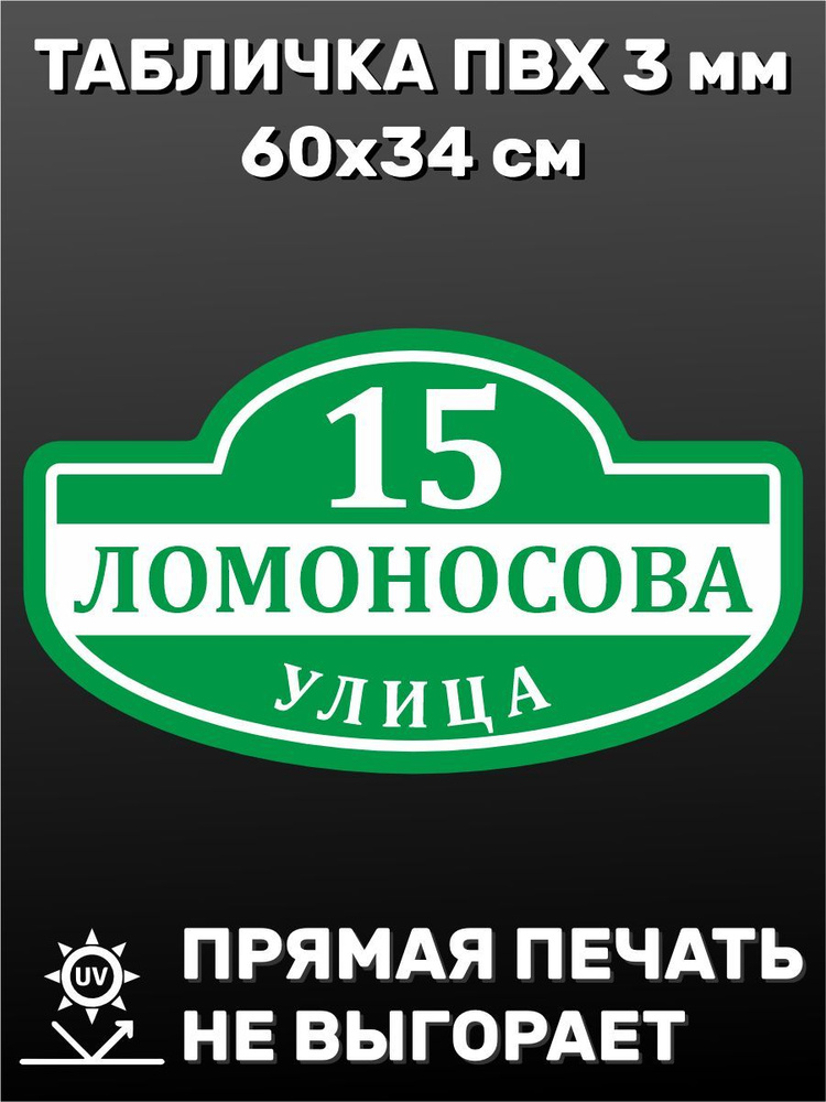 Табличка адресная на дом 60х34 см #1