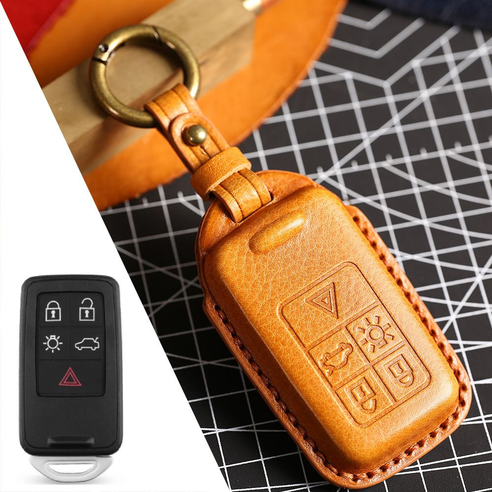 Чехол для колпака автомобиля из натуральной кожи для Volvo XC60 V60 S60 ...