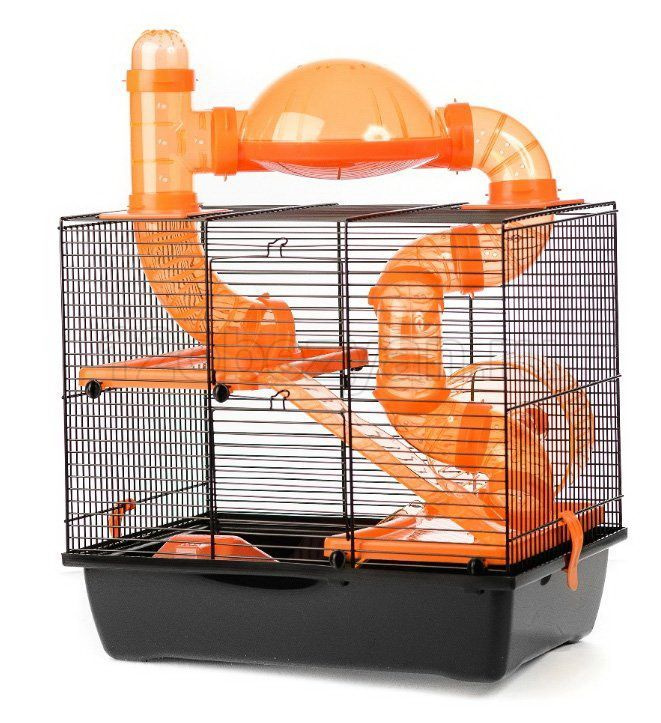 Клетка для грызунов Inter-Zoo G137 ROCKY TERRACE с оранжевыми аксессуарами (41.5 х 28.5 х 38.5 / 50.0 #1