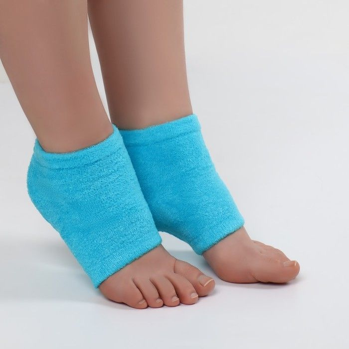 Носки для парафинотерапи, увлажняющие, махровые, с силиконовой вкладкой, one size, цвет голубой  #1