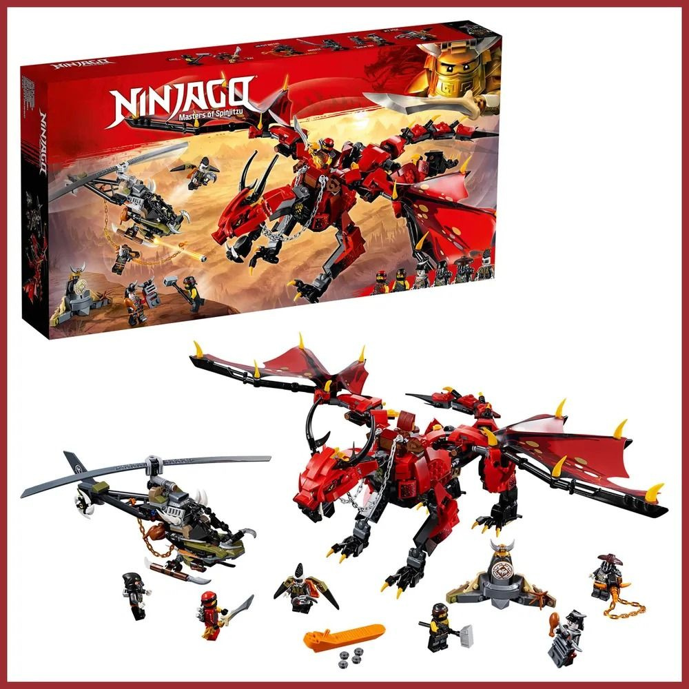 Конструктор Ninja Ninjago Ниндзя Могучий Красный дракон,набор 940 деталей  #1