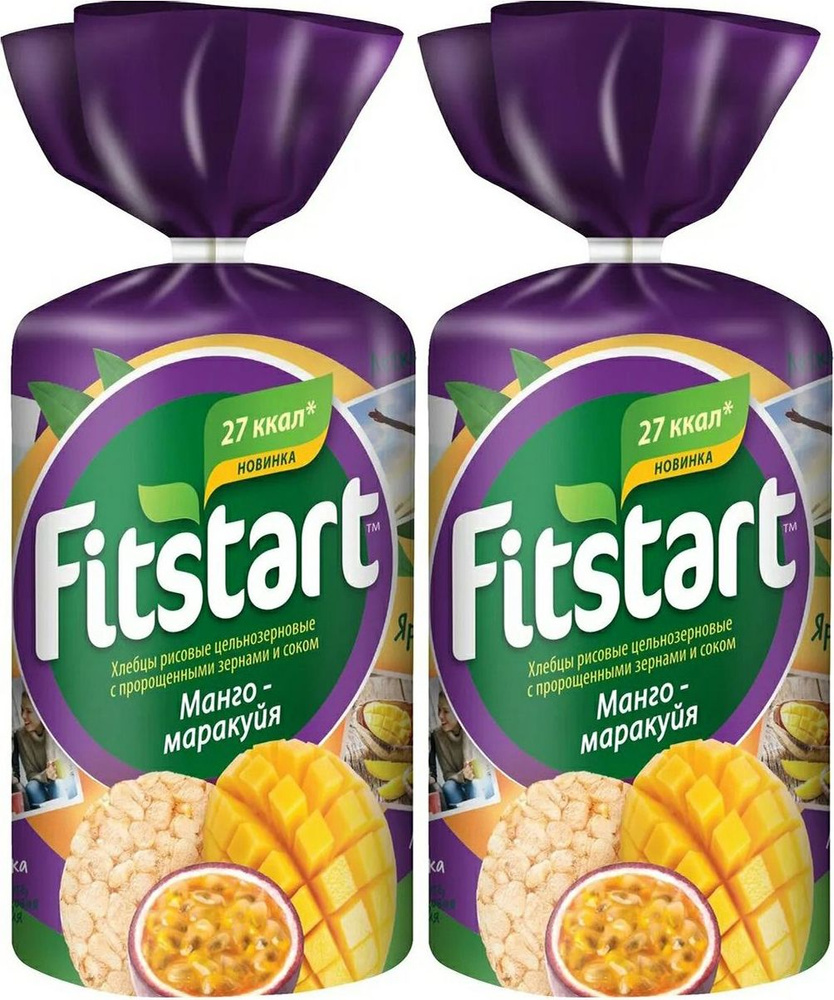 Хлебцы рисовые Мистраль Fitstart с пророщенными зернами манго-маракуйя, комплект: 2 упаковки по 100 г #1