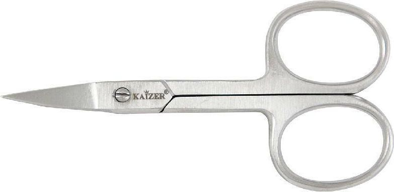 Kaizer / Кайзер Ножницы маникюрные для ногтей закругленные серебристые матовые с заводской заточкой из #1