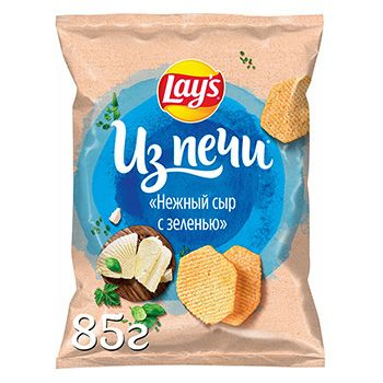 Чипсы картофельные Lay's из печи со вкусом Нежный сыр с зеленью 85г, Россия 1шт  #1