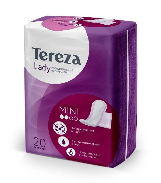 Прокладки урологические для женщин TEREZALADY Mini, 210х90 мм, 20 шт, белый  #1
