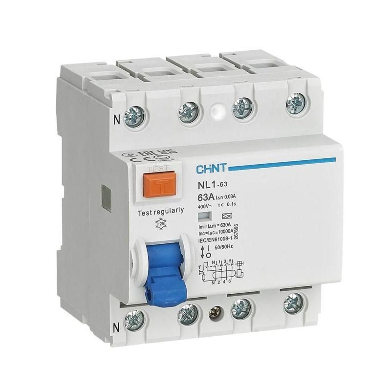 Выключатель дифференциального тока (УЗО) 4п 63А 100мА тип AC 6кА NL1-63 (R) CHINT 200228  #1