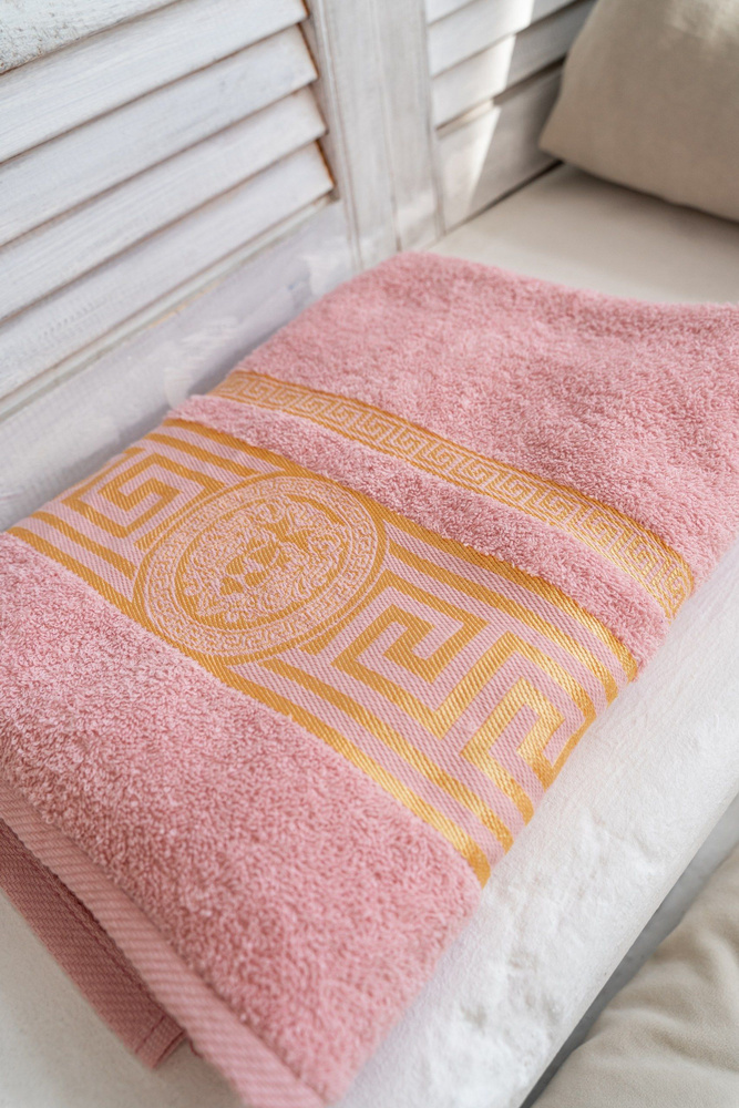 Вышневолоцкий текстиль Полотенце для ванной, Хлопок, 70x130 см, розовый  #1