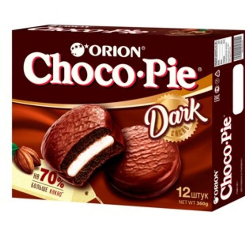 Пирожное Orion Choco Pie Dark в глазури, 12x30г #1