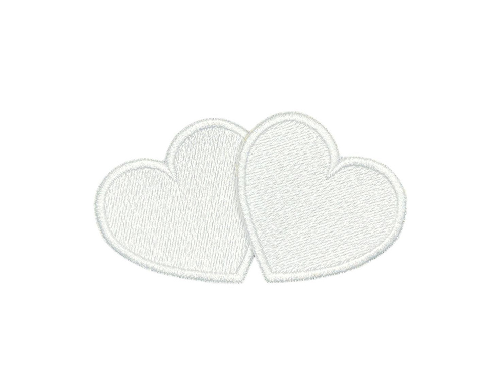 Набор из двух нашивок патчей на одежду в виде сердечек Love на термоплёнке 54х49 мм  #1
