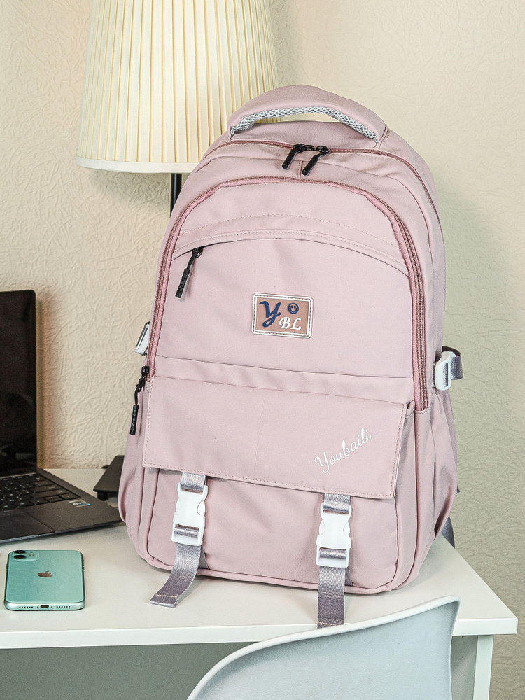 Рюкзак, МАНГОSHOP розовый спортивный рюкзак, городской рюкзак для отдыха и поездок унисекс  #1