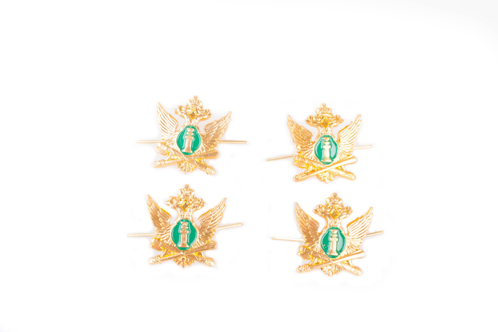 Эмблема петличная ФССП "золото" с эмалью на погоны, петлицы (4 шт.)  #1