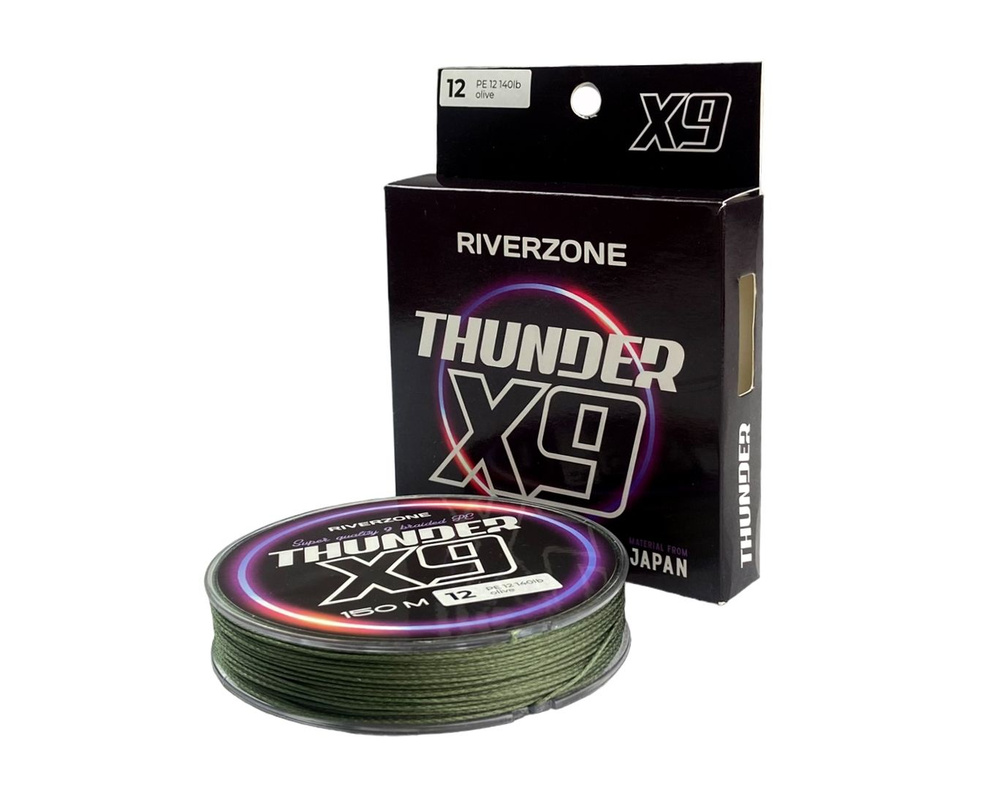 Шнур Riverzone Thunder X9 150м PE 12,0 140lb olive #1