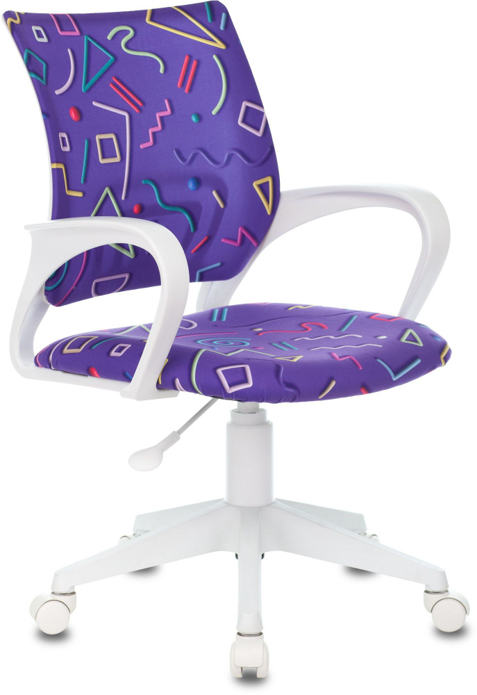 Кресло детское Бюрократ BUROKIDS 1 W-STICKVI фиолетовый, ткань, пластиковая крестовина  #1