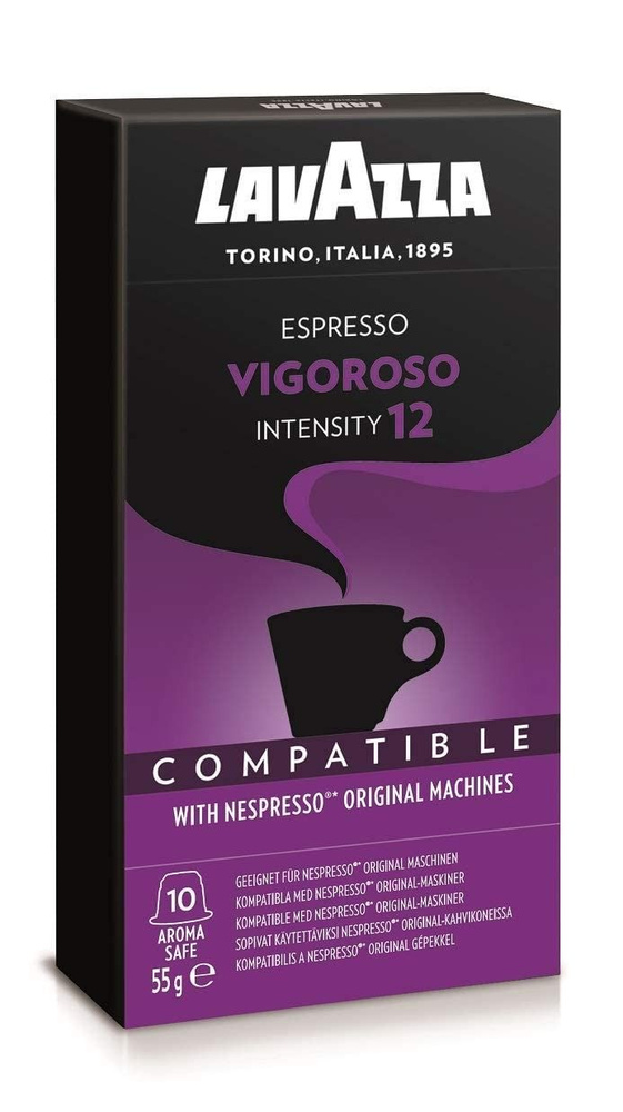 Кофе натуральный молотый в капсулах Lavazza Nespresso Vigoroso, 10шт x 5гр  #1