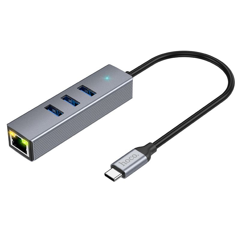 HOCO HB34 концентратор Type-C (3*USB 3.0, RG45) 1.5м #1