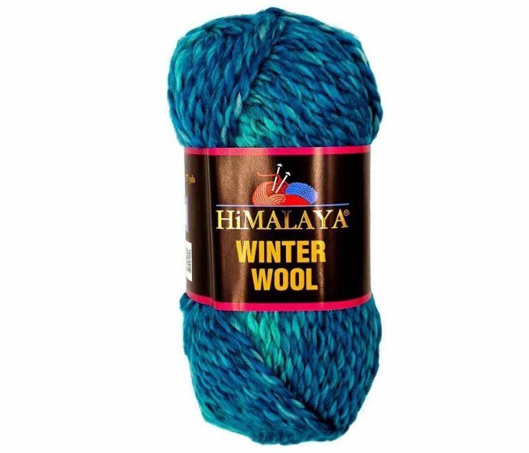 HIMALAYA Winter Wool, 100 грамм, 70 метров, 80% акрил, 20% шерсть 17 Зеленая бирюза  #1