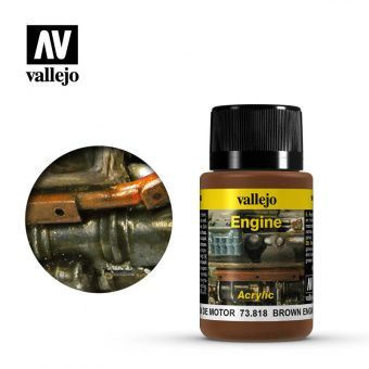 Краска Vallejo 73818 Brown Engine Soot (Коричневая сажа двигателя) #1