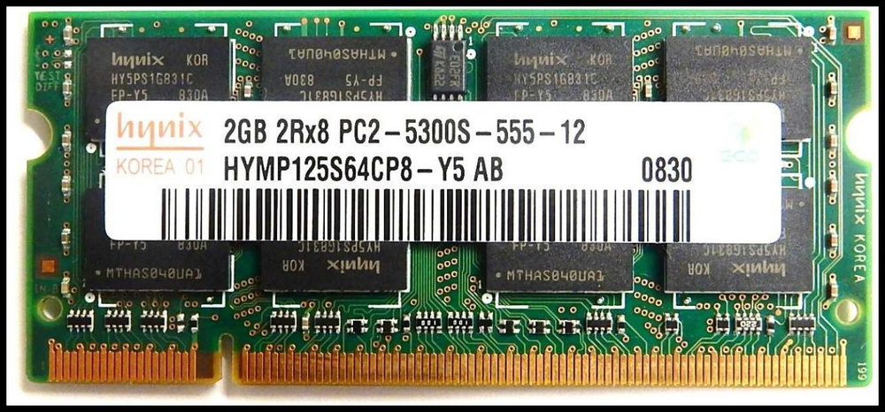 Hynix Оперативная память Оперативная память 2 ГБ DDR2 667 МГц SODIMM PC2-5300s CL5 для ноутбука 1x2 ГБ #1