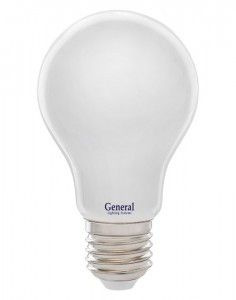 Светодиодная LED лампа General филамент ЛОН A60 E27 10W 4500K 4K 60x105 (нитевидная) матовая 649936 (упаковка #1
