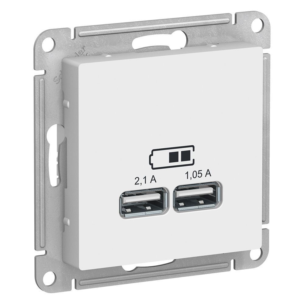 Розетка USB Schneider Electric AtlasDesign, тип А+А, цвет белый #1