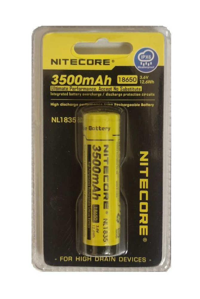 NITECORE Аккумуляторная батарейка 18650, 3,7 В, 3500 мАч, 1 шт #1