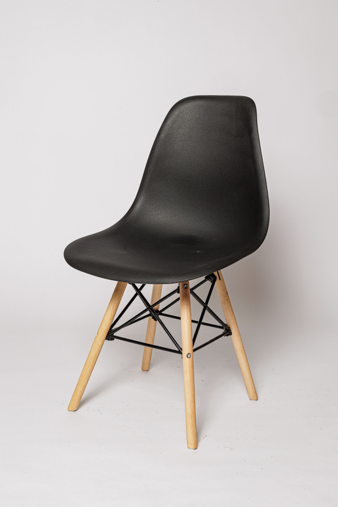 Стулья для кухни Eames, 2 шт, стул обеденный, комплект, SC - 001В черный, пластиковый  #1