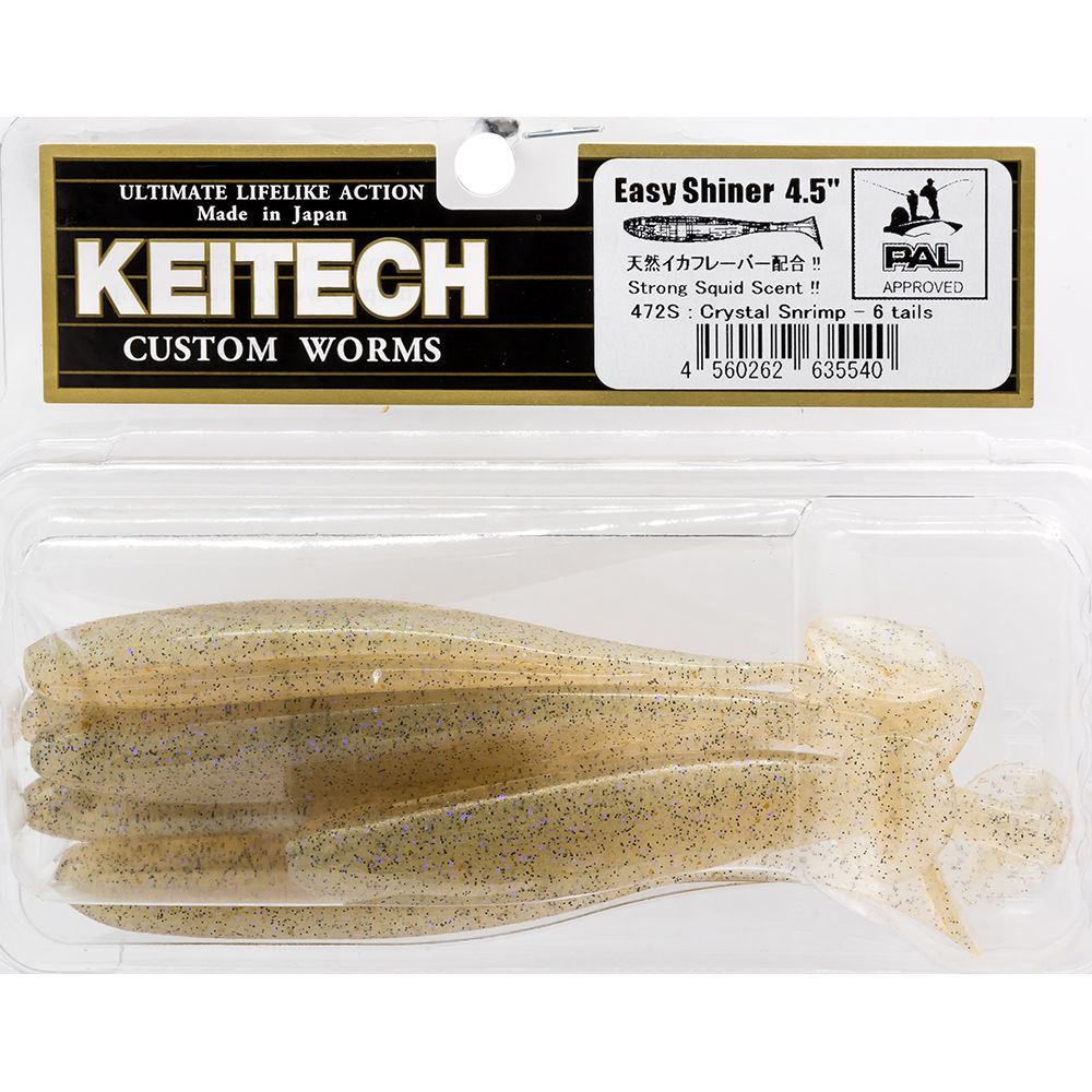 Мягкая приманка для рыбалки KEITECH EASY SHINER 4.5" #472S Crystal Shrimp (6 шт)  #1