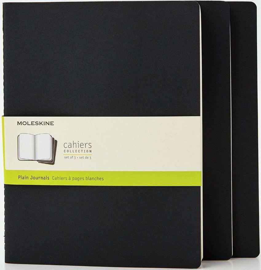 Набор из 3-х блокнотов без линовки Moleskine CAHIER JOURNAL (QP323) 19х25см, черный (3шт)  #1