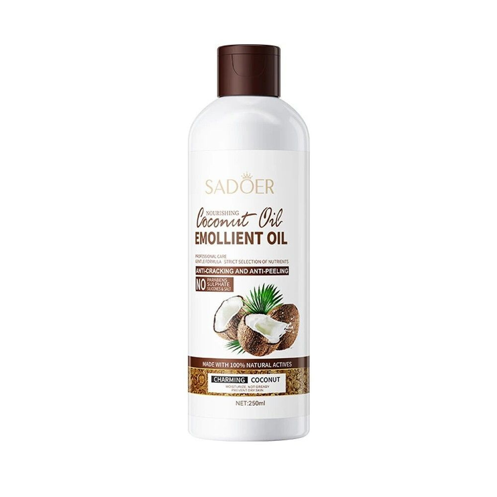 Увлажняющее масло для волос и тела с экстрактом кокоса Sadoer Nourishing Coconut Oil Emollient Oil  #1