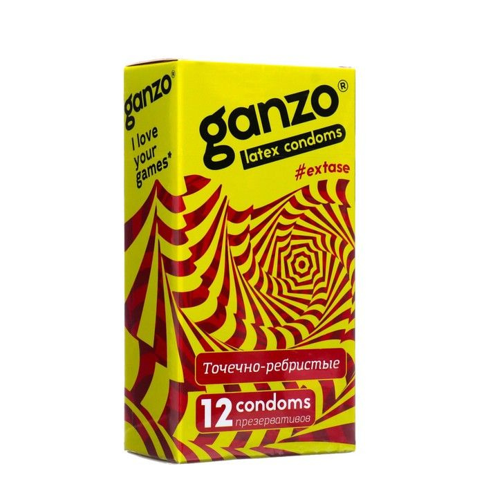 Презервативы "Ganzo" Extase, ребристые, набор из 12 штук #1