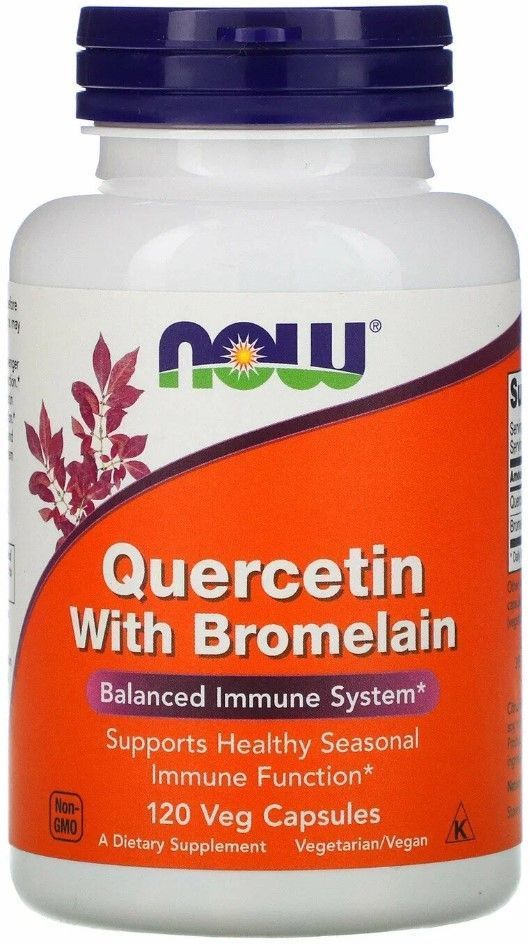 Quercetin with Bromelain, кверцетин с бромелаином, 120 капсул, Now Foods #1