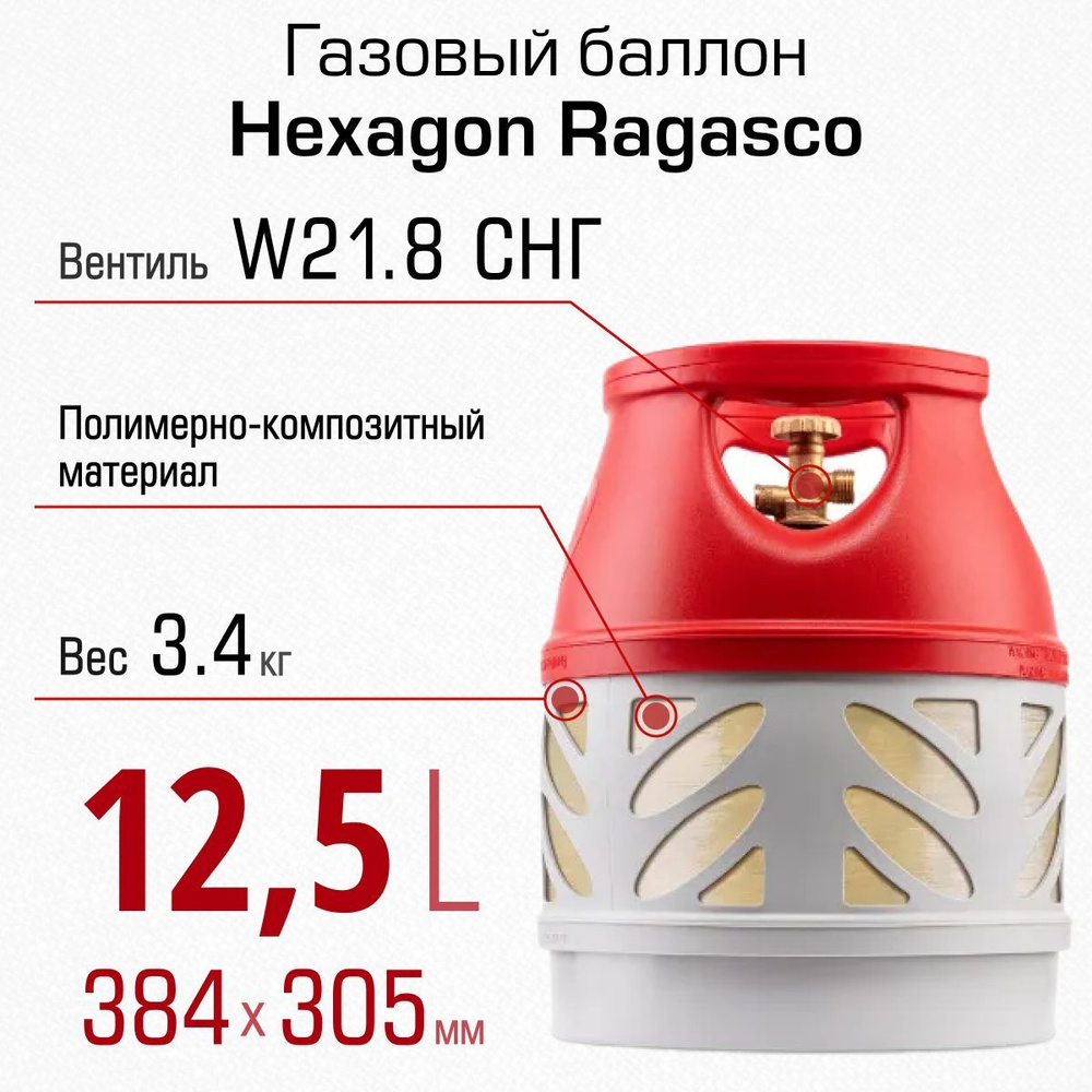 Полимерно-композитный газовый баллон Hexagon Ragasco 12.5 л СНГ #1