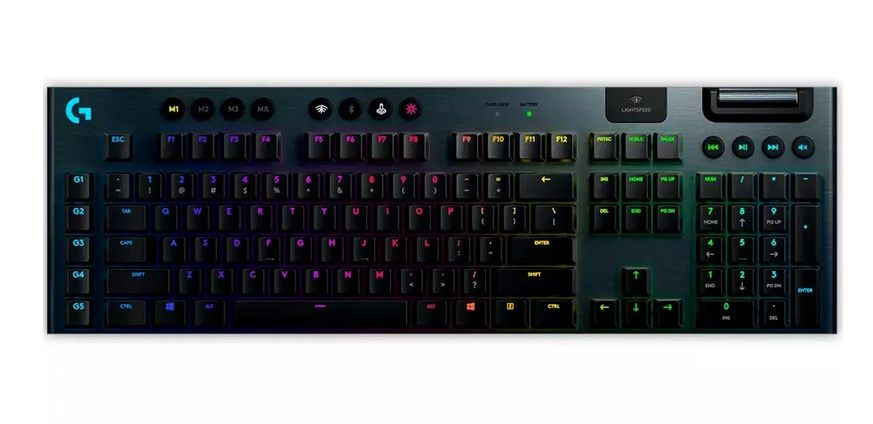 Logitech G Клавиатура беспроводная G915, Русская раскладка, серый, черный  #1