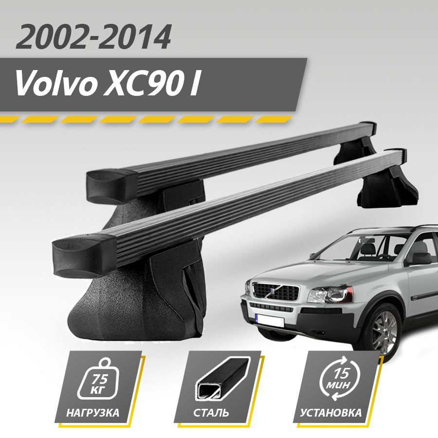 Багажник на крышу автомобиля Вольво хс90 1 / Volvo XC90 I 2002-2014 Комплект креплений на рейлинги со #1