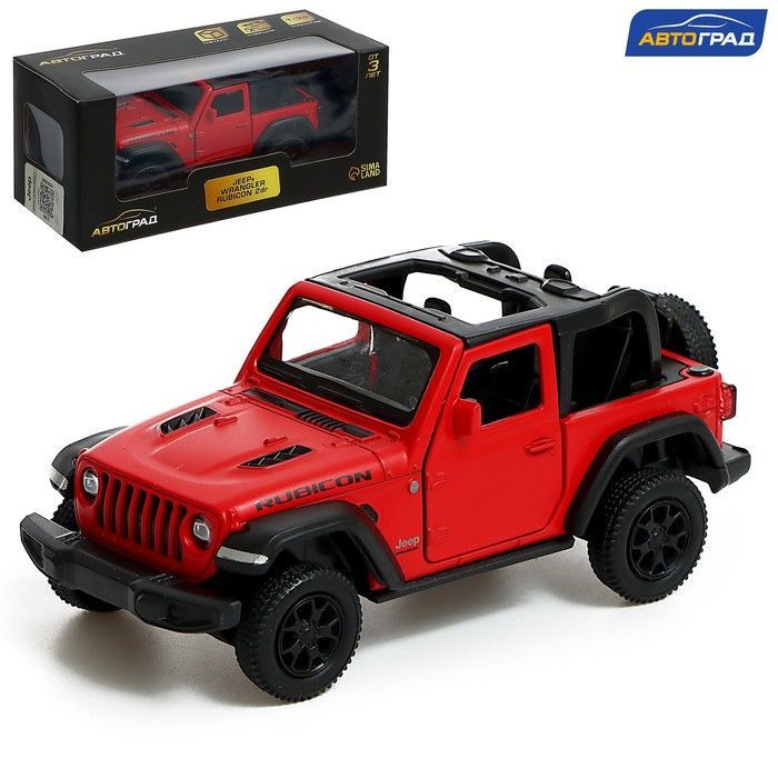 Машина металлическая JEEP WRANGLER, 1:32, инерция, цвет матовый красный 9471867  #1