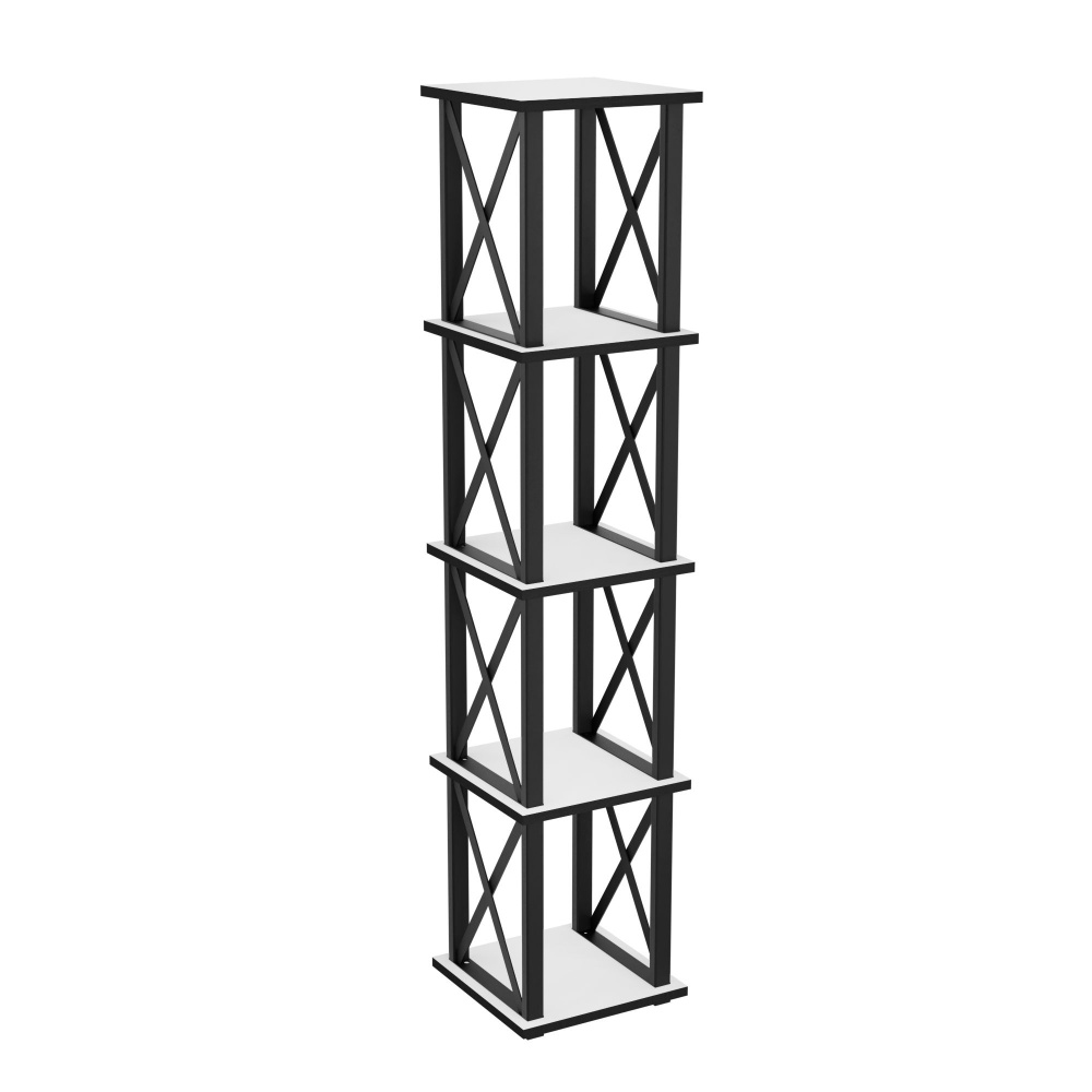 Стеллаж Лофт-5 30х30х147 см, Белый / Черный, MAKEMEBEL0025 #1
