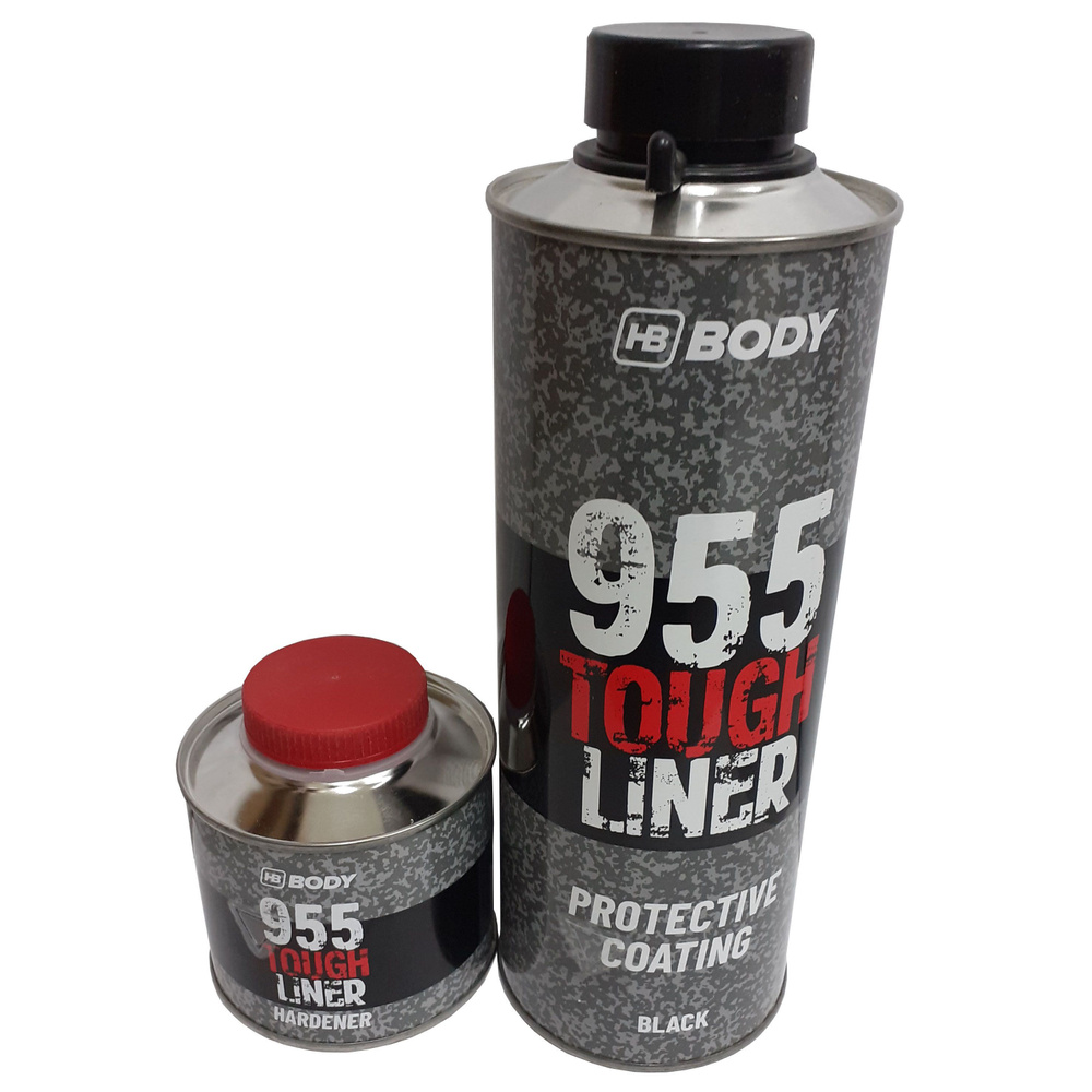 Сверхпрочное защитное покрытие 2К Body TOUGH LINER 955 Black 0,6л и отвердитель Body 955 TOUGH LINER #1