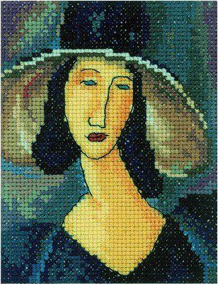 Набор для вышивания РТО (Россия) Портрет женщины в шляпе EH336  #1