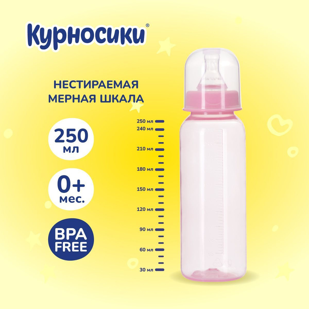 Бутылочка для кормления Курносики 250 мл, от 0+ мес. #1