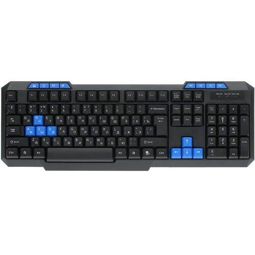Клавиатура проводная Aceline K-505BU, мембранная, клавиш - 112, USB, черная  #1