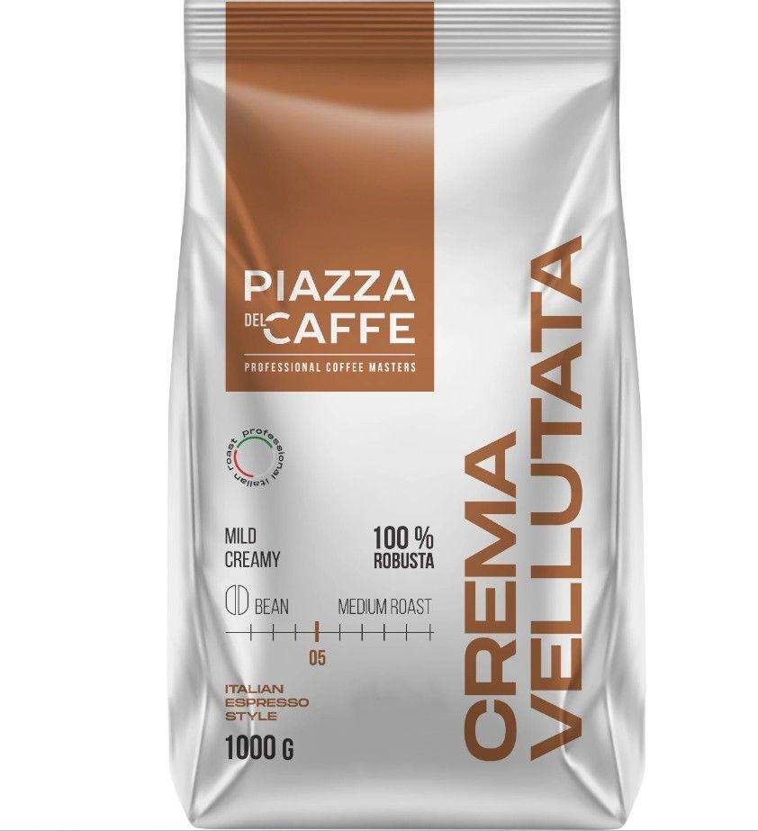 Кофе в зернах Piazza del Caffee Crema Vellutata, 1 кг #1