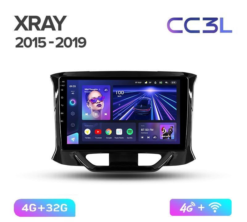 Магнитола TEYES LADA XRAY 2015-2019 г. CC3L 4/32ГБ Android 10, 8-ядерный процессор, IPS экран, DSP, 4G #1