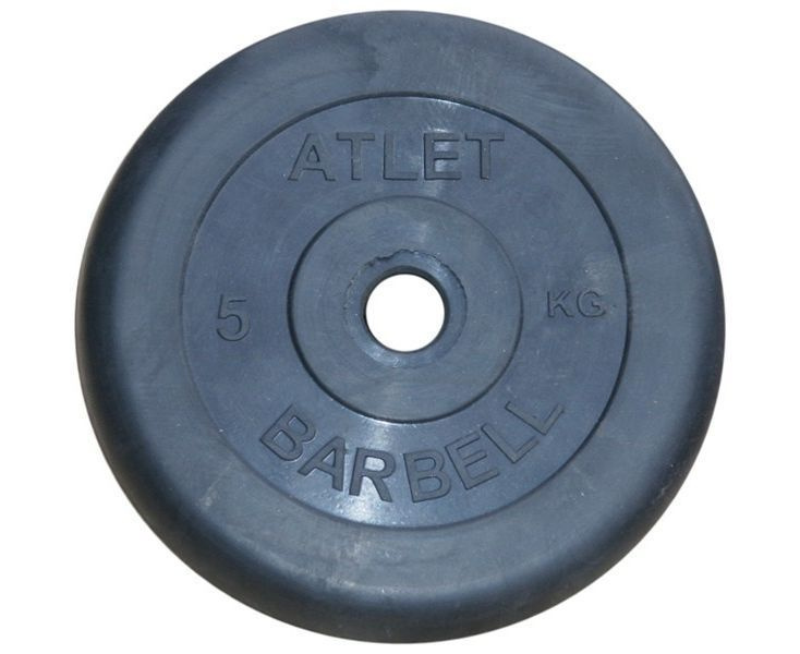 Диск обрезиненный BARBELL ATLET 5 кг / диаметр 26 мм #1