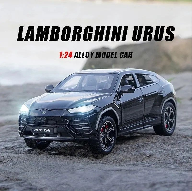 Ламборгини Урус машинка металлическая. Lamborghini URUS черный, масштаб 1:24, длина 21 см.  #1