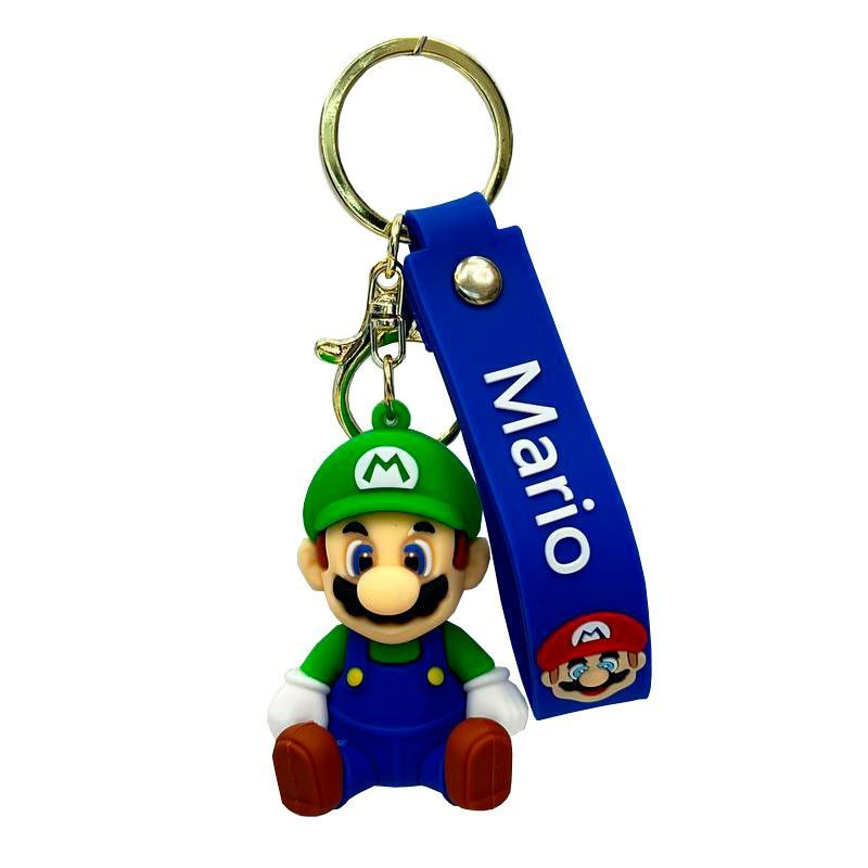 Брелок резиновый для ключей Super Mario (Mario is Sitting Green) #1