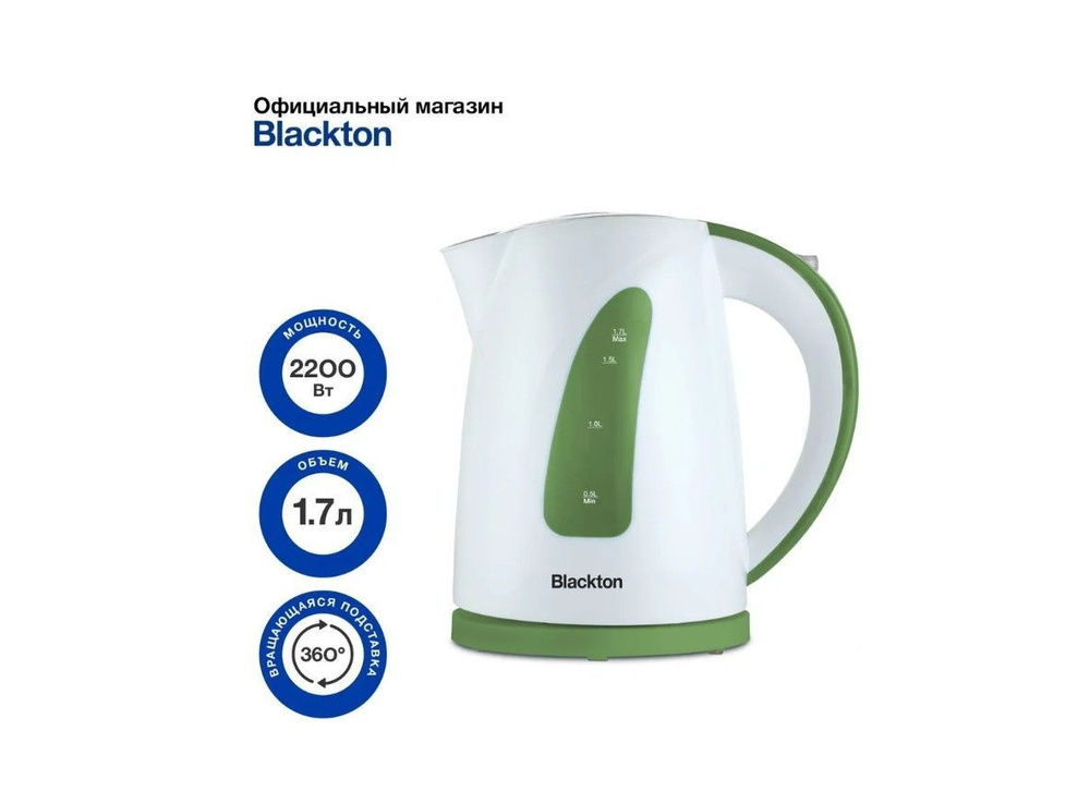 Чайник электрический Blackton Bt KT1706P Белый-Зеленый #1