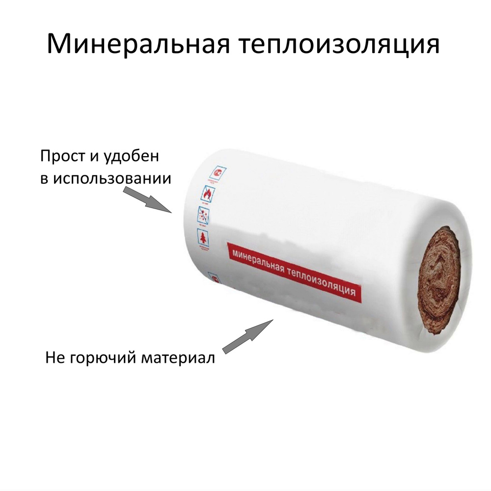 Утеплитель минеральная вата, толщина 50 мм, площадь 20 кв.м. подходит для теплоизоляции, утепление полов, #1