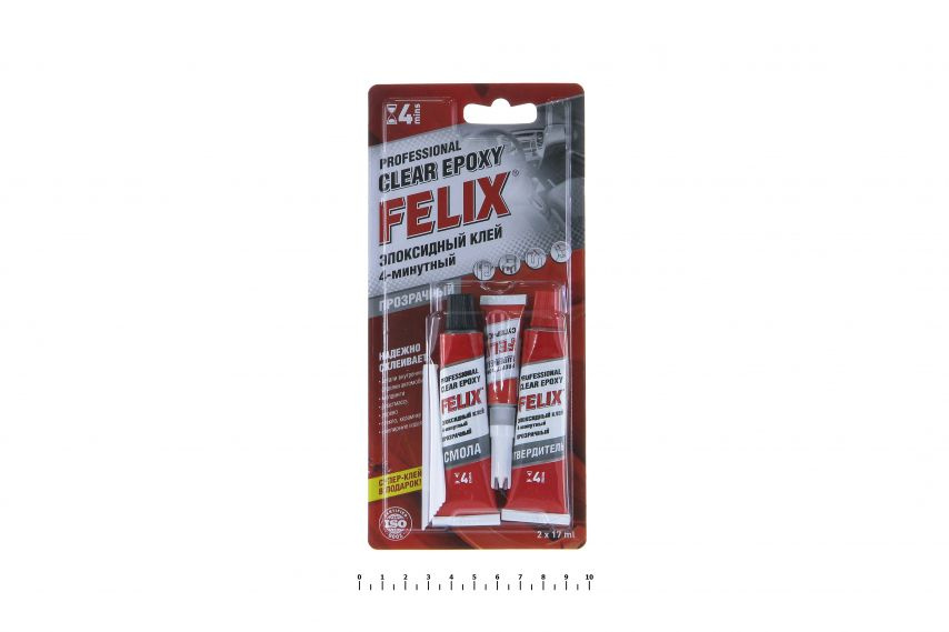 Клей эпоксидный профессиональный "FELIX" прозрачный (2 * 17мл)+ супер-клей 3 гр в подарок (Малазия)  #1