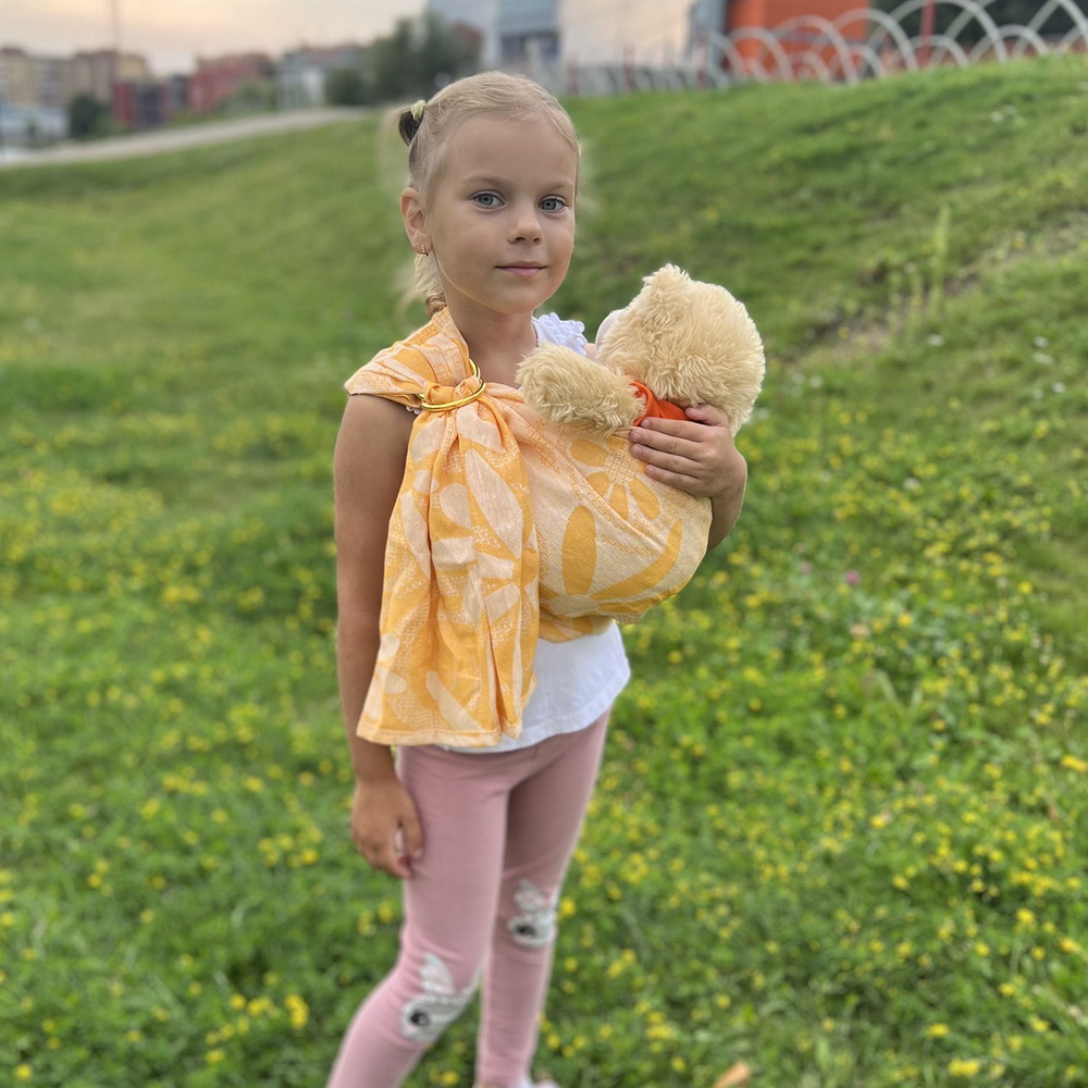 Аксессуар переноска Слинг для куклы и мягкой игрушки Маргарита, цветы  #1
