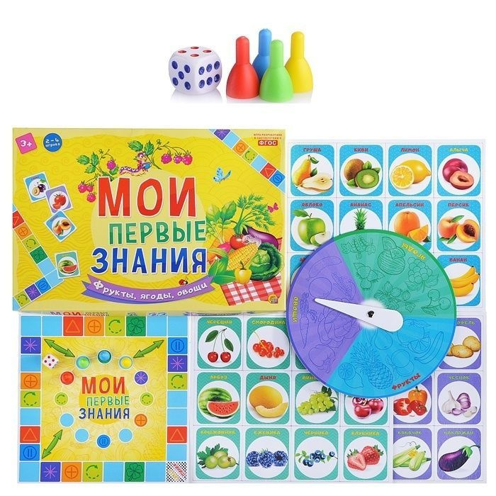 Настольная игра,Рыжий кот Мои первые знания. Фрукты, ягоды, овощи  #1